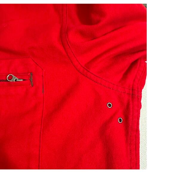 Woolrich Button Shirt Jacket Shacket Mens SIze Large Red Long Sleeve Cotton 6287 - Picture 5 of 8